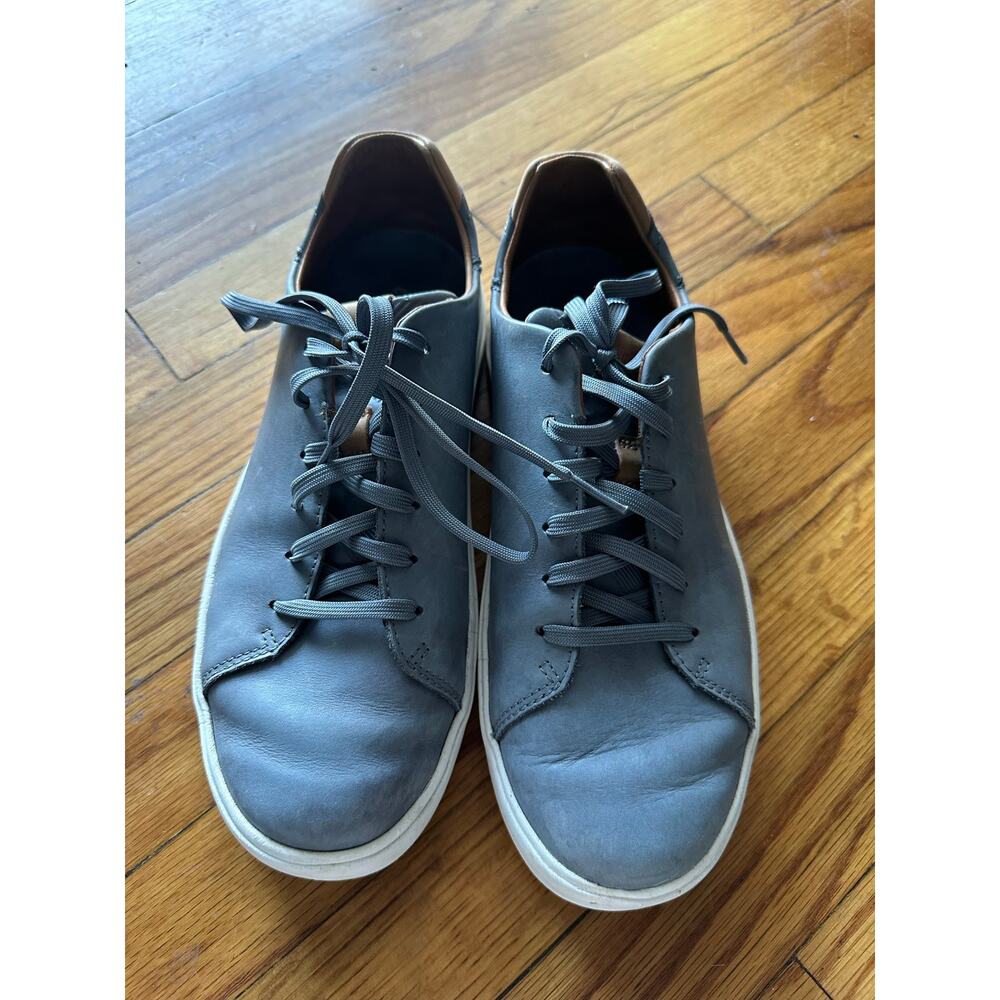 OluKai Men’s Lae‘Ahi Li ‘Ili Leather Sneakers Stone/Gray Size 9 - Picture 2 of 9